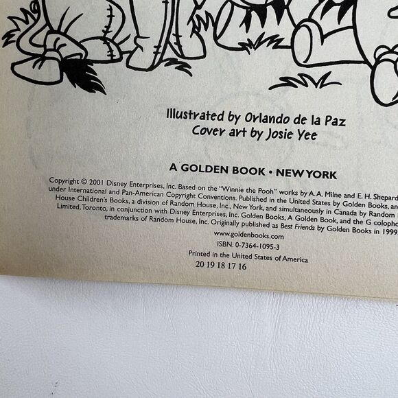 DISNEY Winnie the Pooh Bear Coloring Book Together Time VTG y2k Golden 2001 - Picture 5 of 7